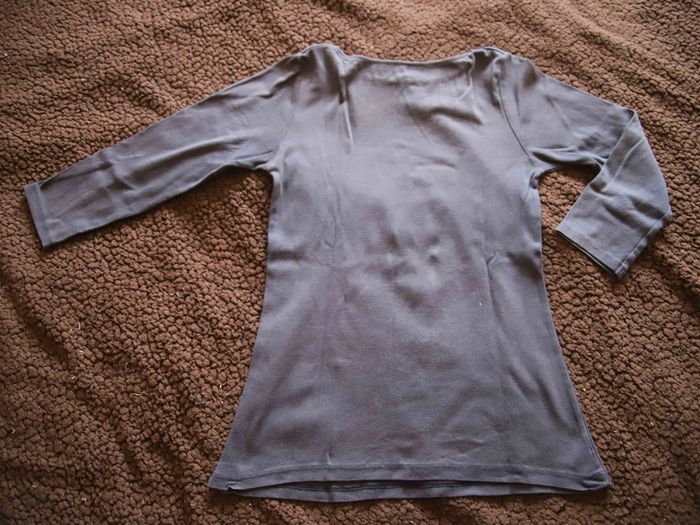 T-shirt manches 3/4 Zara Basic Gris/BLeu - photo numéro 2