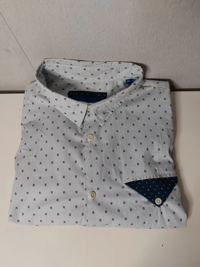 Chemise blanche imprimé bleu "Jack and Jones" - photo numéro 3