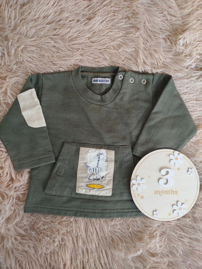 Lot de vêtements bébé garçon 3 mois divers marques bleu marine gris beige kaki motif animaux - photo numéro 4