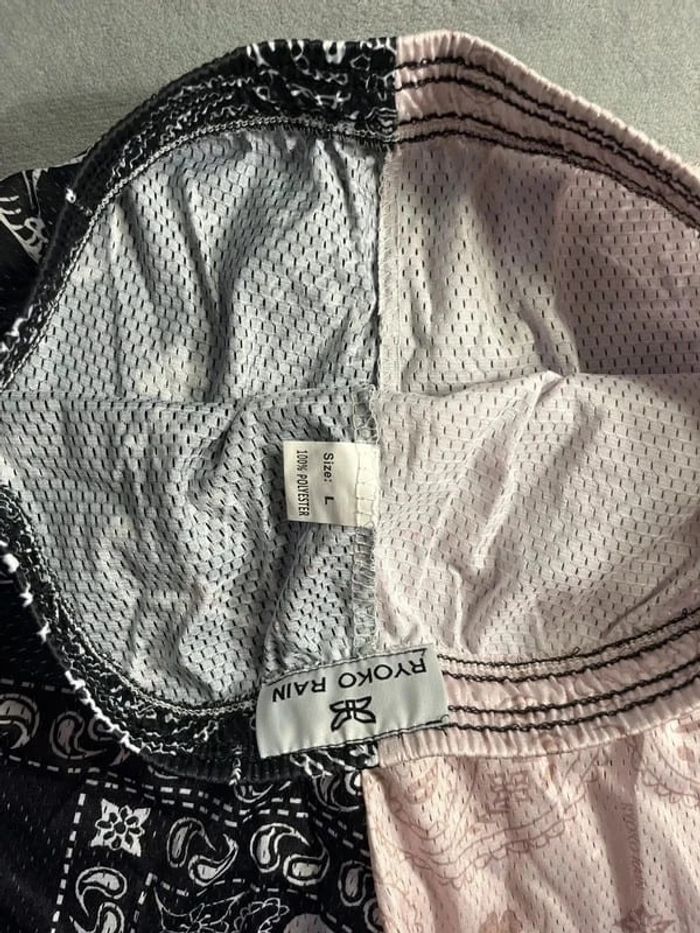 Short en mesh motif bandana noir et blanc Ryoko Rain California Style – Taille L - photo numéro 5