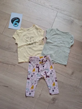 Legging et 2 t-shirts guappy et Kiabi 6 mois fille