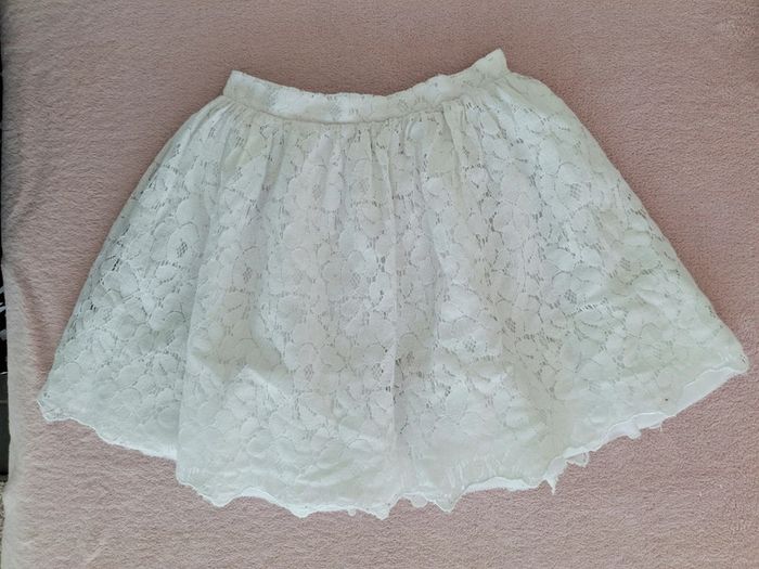 Jupe Marèse 6 ans en dentelle blanche forme tutu - photo numéro 2