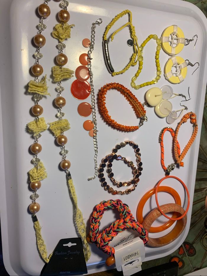Lot bijoux oranges jaunes ( lire descriptif) - photo numéro 4