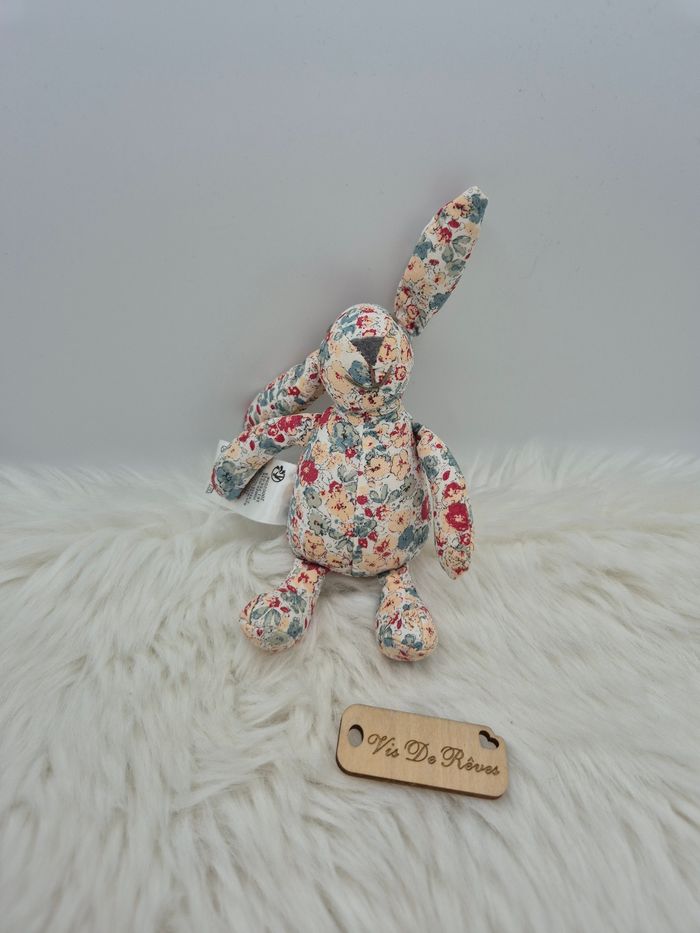 Doudou peluche Lapin Jacadi fleuri