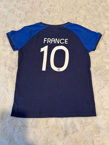 T-shirt bleu foot coton bio - Kiabi - 8 ans