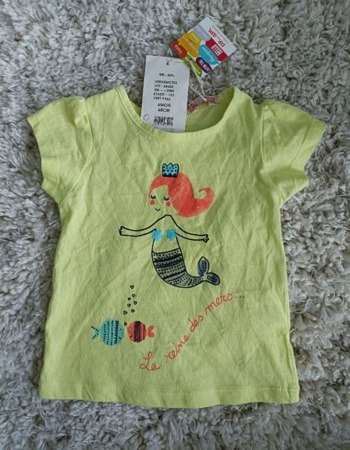 T-shirt manches courtes dpam en 6 mois, 68cm