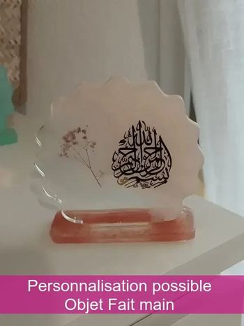 Idée cadeau ornement bureau coiffeuse couvre tasse en résine abr009