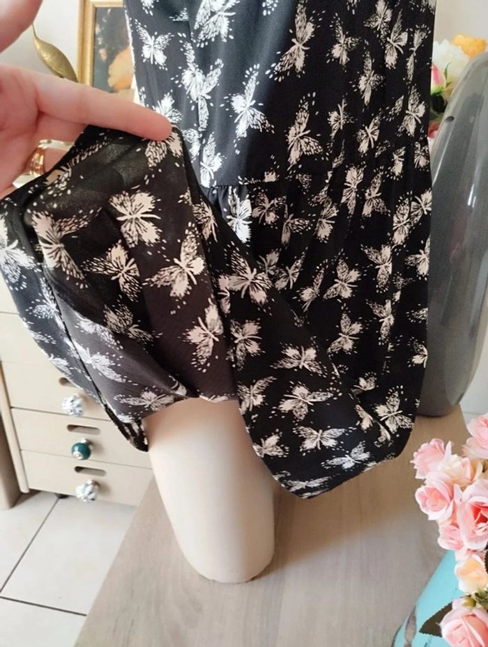 🖤Robe Légère Décolleté Voile & Noeud Atmosphère T34/36🖤 - photo numéro 11