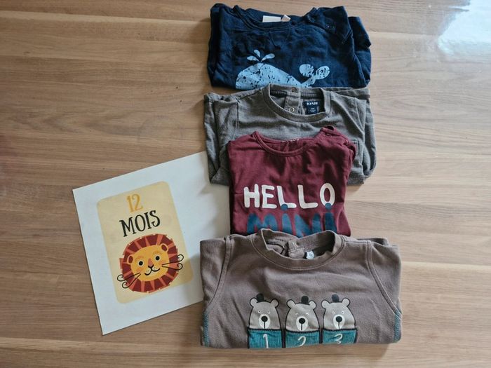 Lot de 4 t-shirts manches longues 1 an - photo numéro 4
