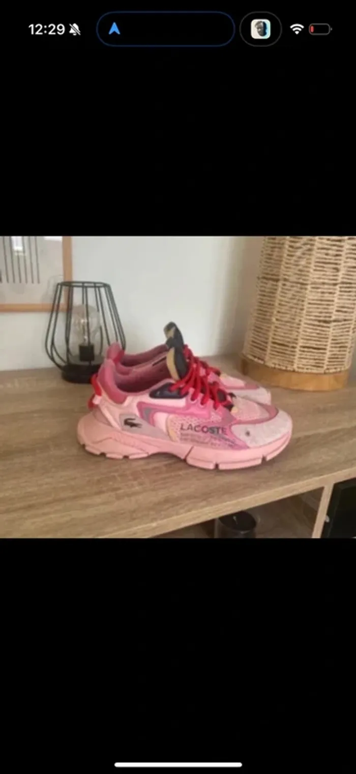 Baskets femme lacoste rose L003 - photo numéro 2