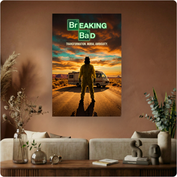Affiche "Breaking Bad" poster série culte Walter White déco murale cinéma A3 Sans cadre