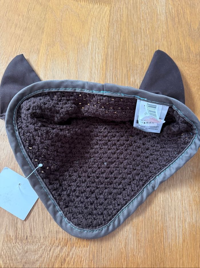 Bonnet d’équitation marron et bleu ciel fouganza cheval - photo numéro 7
