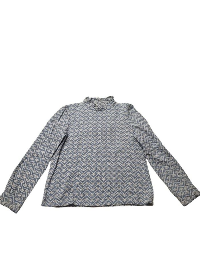 Blouse bleue à motifs blanc - Libertie - taille L