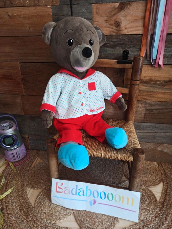Peluche range pyjama cachette petit ours brun tbe - photo numéro 2