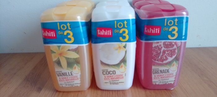 6 lot de 3 gel douche tahiti parfum coco, vanille, grenade - photo numéro 2