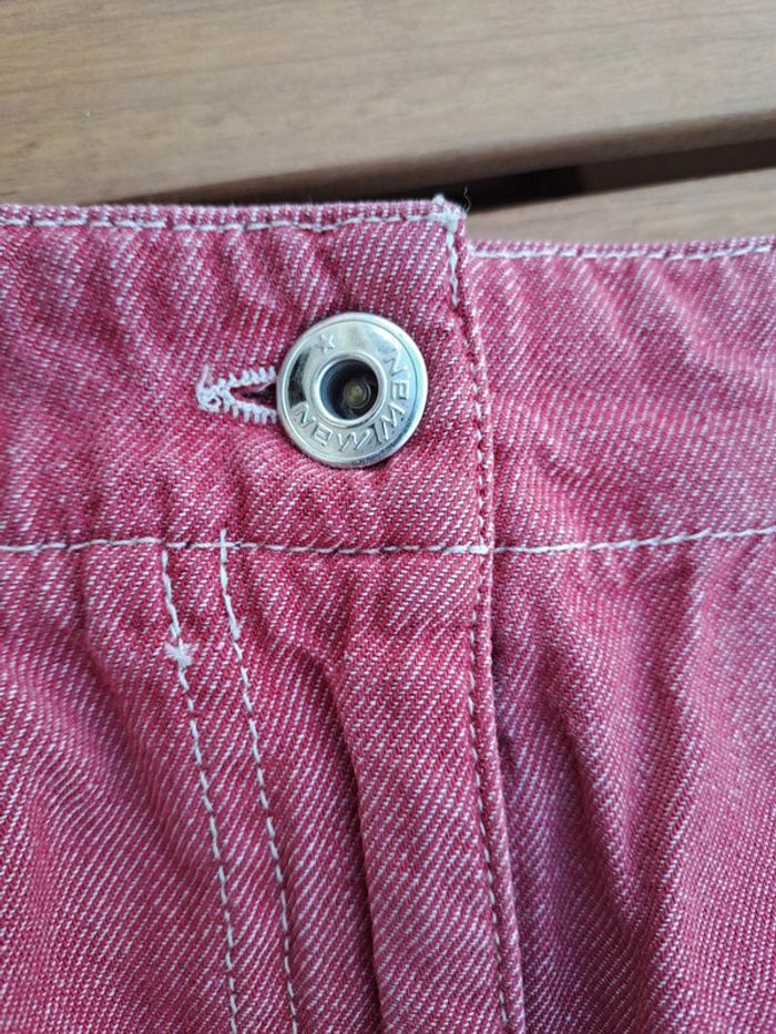 Jupe en jeans rouge/framboise taille 38 - photo numéro 5