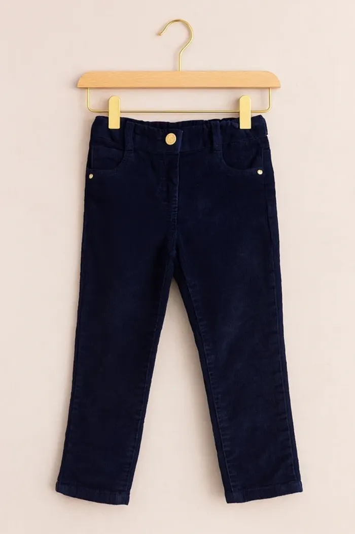 Pantalon velours côtelé bleu marine – Kidkanaï