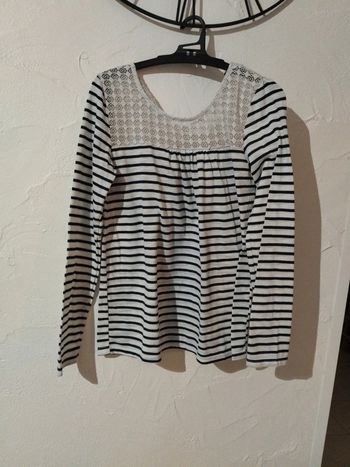 Tunique marinière Dentelle Bleu et Blanche