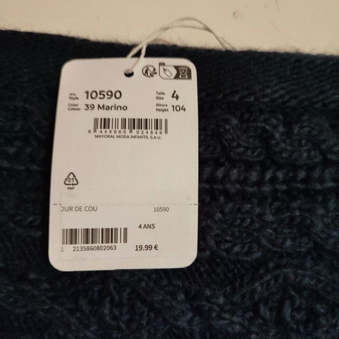 Cache-cou bleu marine tricoté pour enfants de 4 ans, Mayoral - photo numéro 2