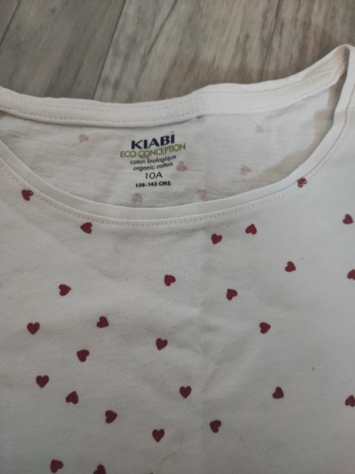 Tshirt 10 ans blanc à coeurs - photo numéro 2