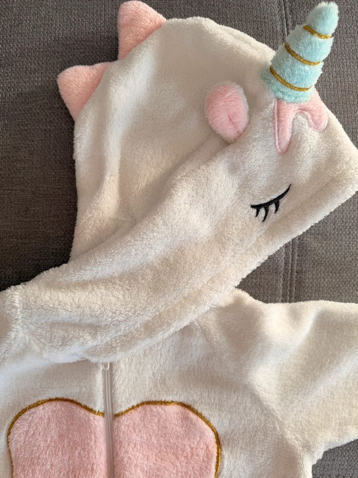 Combinaison/Surpyjama Polaire Licorne 36 mois - photo numéro 2