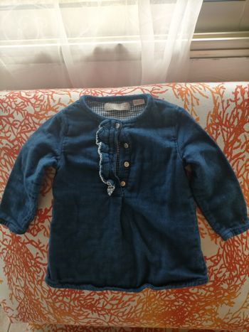 Blouse coton effet jeans