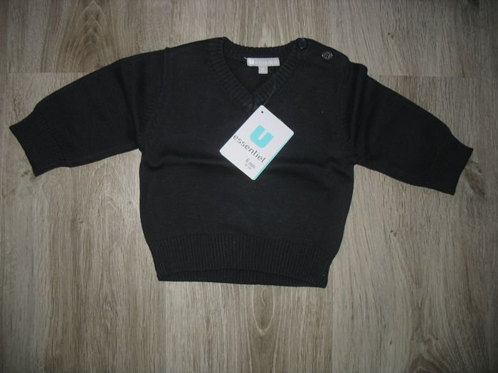 PULL MARINE BÉBÉ GARÇON "U ESSENTIEL BY SUPER U" NEUF - 6 MOIS - n°01