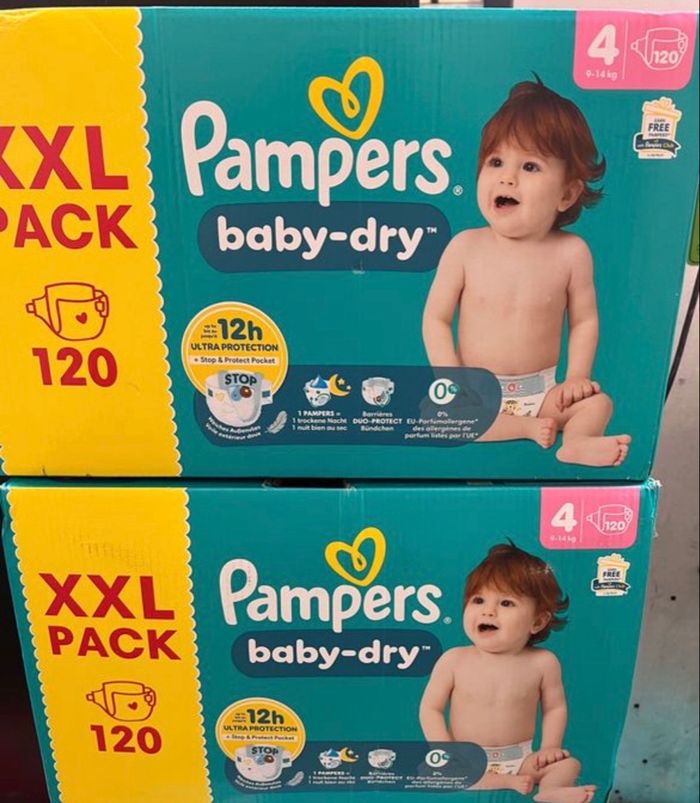 240 couches pampers baby dry taille 4 - photo numéro 2