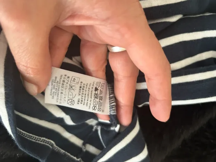 Petit bateau, T-shirt manches longues  taille XS Col roulé/marinière Bleu marine, rayé blanc - photo numéro 7