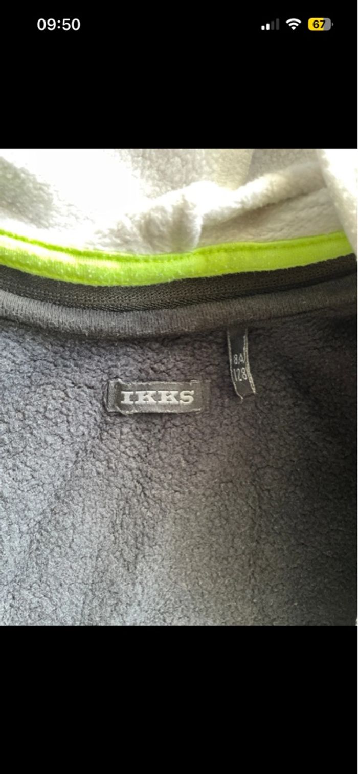 Gilet IKKS Blanc Noir garçon 8ans Neuf sweat pull - photo numéro 7