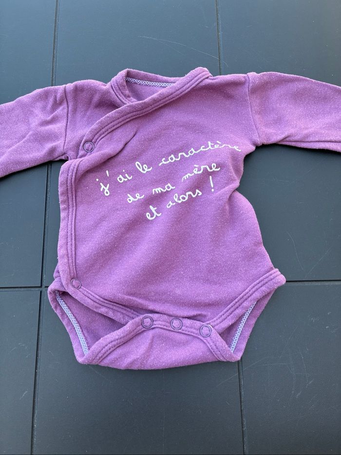 Lot de 5 body 0 mois bébé fille - photo numéro 4