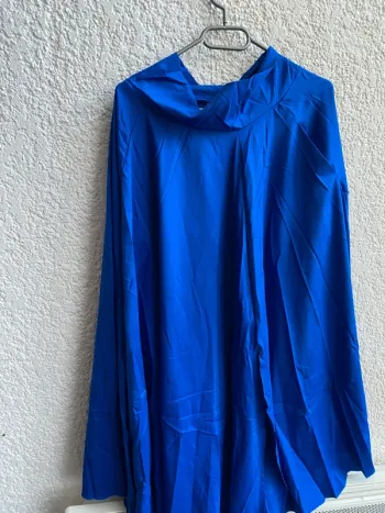 Jupe longue ample taille haute bleu T S