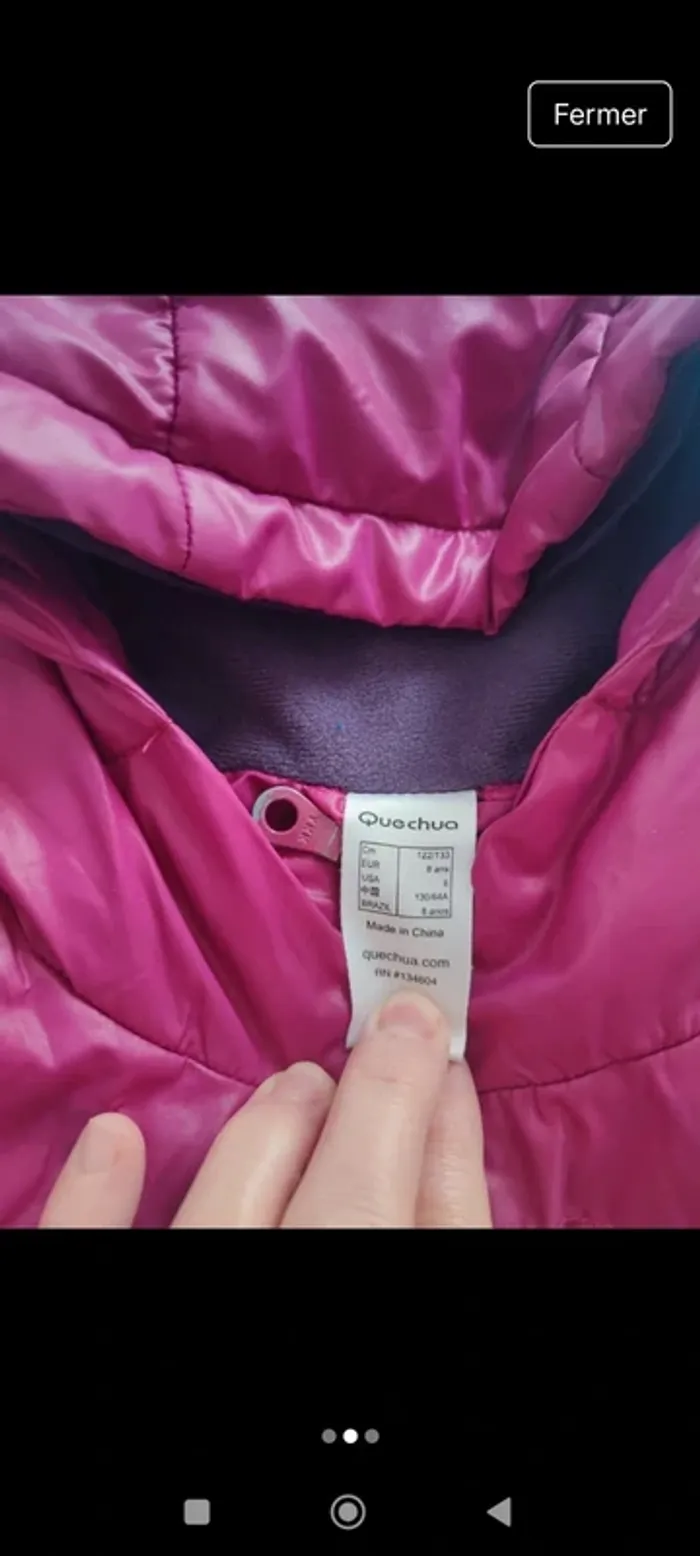 Doudoune veste sans manche enfant fille taille 10 ans - photo numéro 2