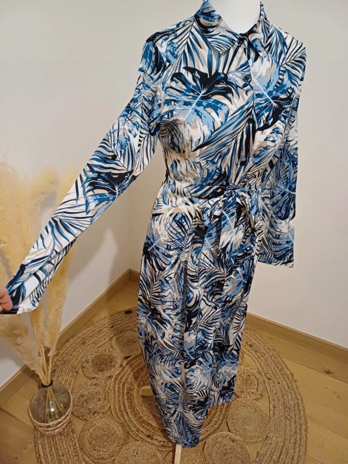 Robe longue boutonnée à motifs Aachoae taille M 38 - photo numéro 6