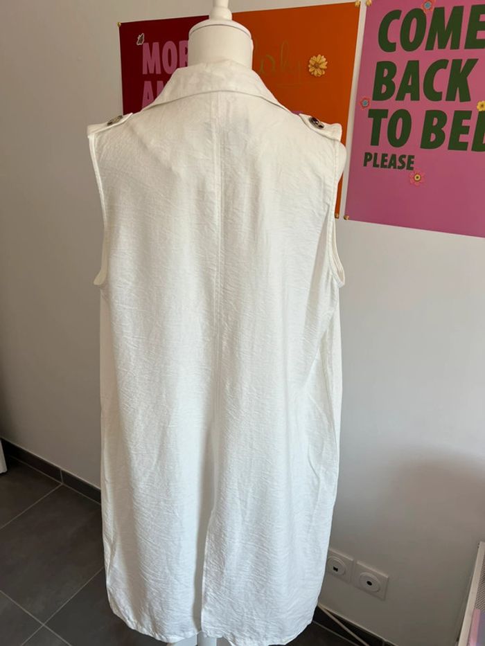 Veste longue sans manches blanche Primark taille 42 - photo numéro 3