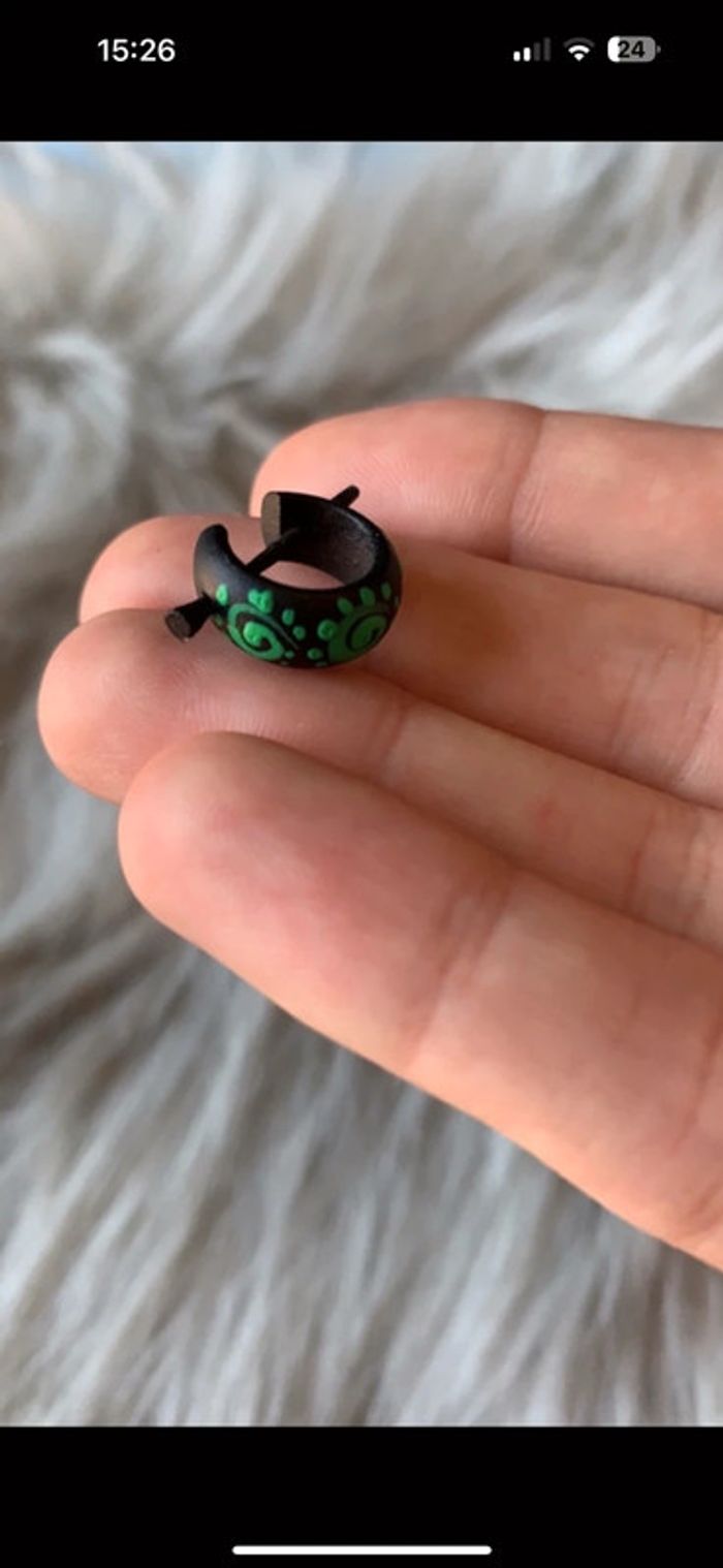 Boucle ethnique verte - photo numéro 4