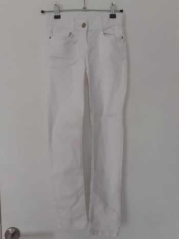 Pantalon fille réglable blanc 8 ans Tape à l'œil