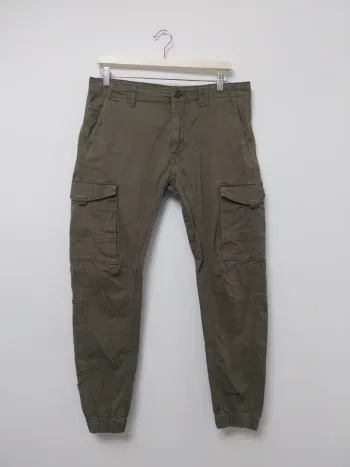 Pantalon cargo à poches kaki Jack & Jones 42
