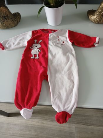PYJAMAS VELOURS ROUGE SUCRE D ORGE