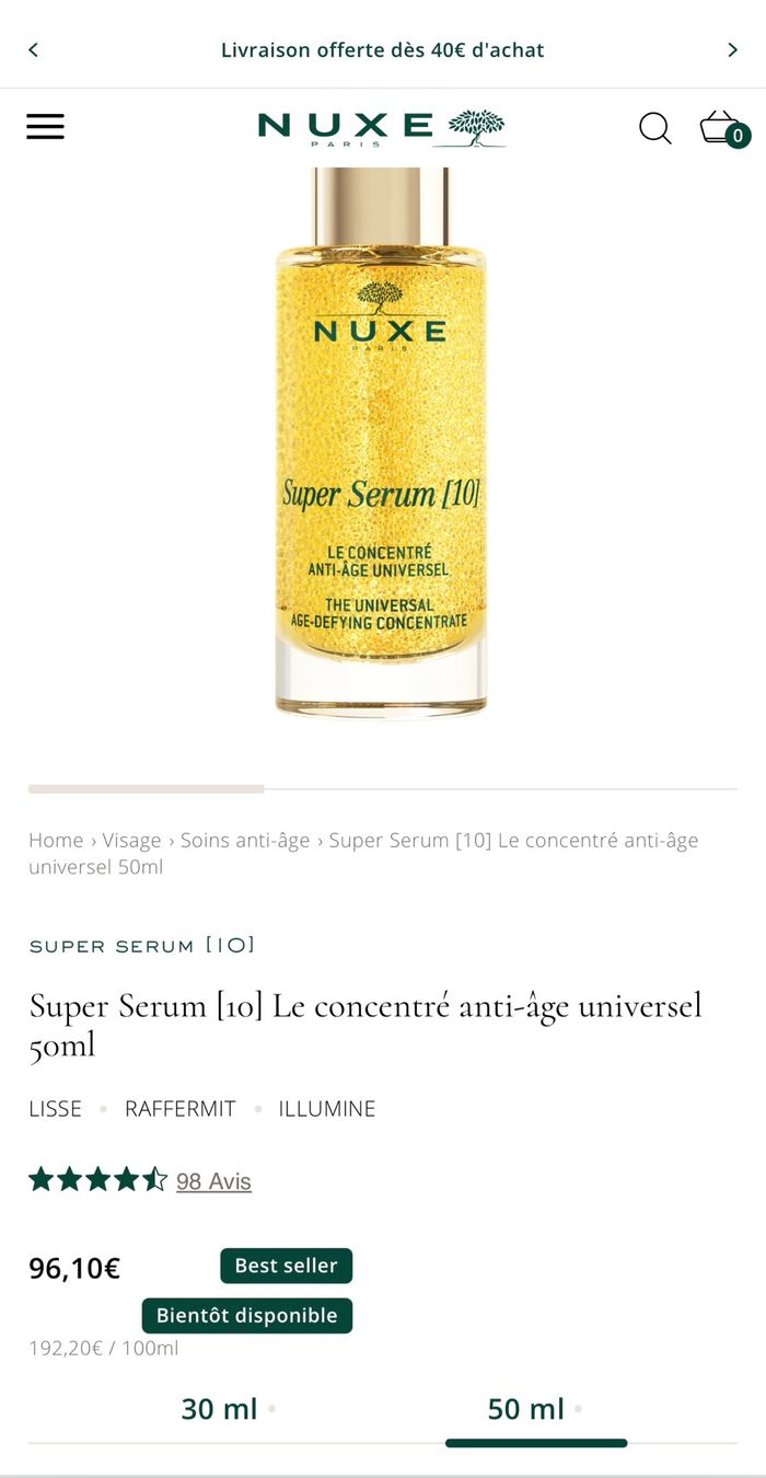 Super sérum [10] Nuxe 50 ml - photo numéro 4