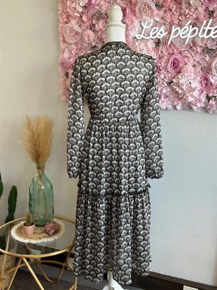 Robe longue légère à motifs paon, taille S - Bianka Paris - photo numéro 3