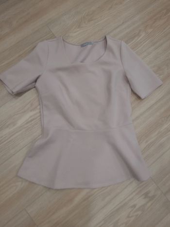 Magnifique top peplum beige