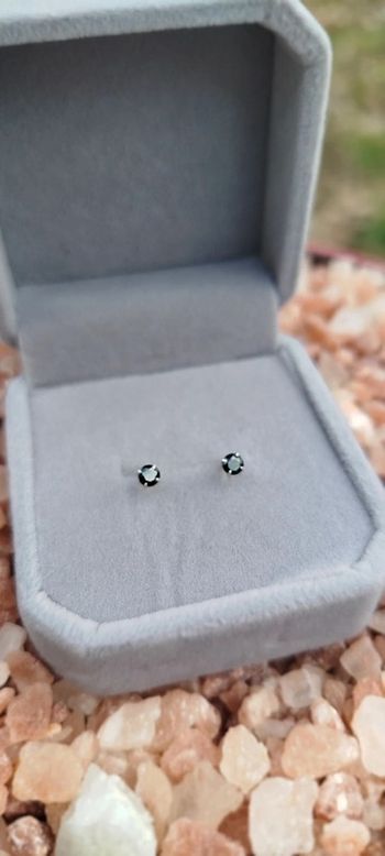 Clous en Argent et Obsidienne Pure - Luxe et Élégance