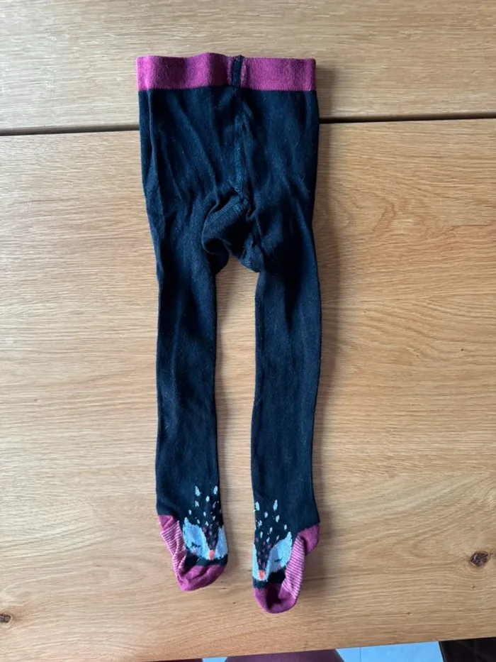 Collant noir/rouge bordeaux - Taille 2/3 Ans (pointure 23/24) - photo numéro 4