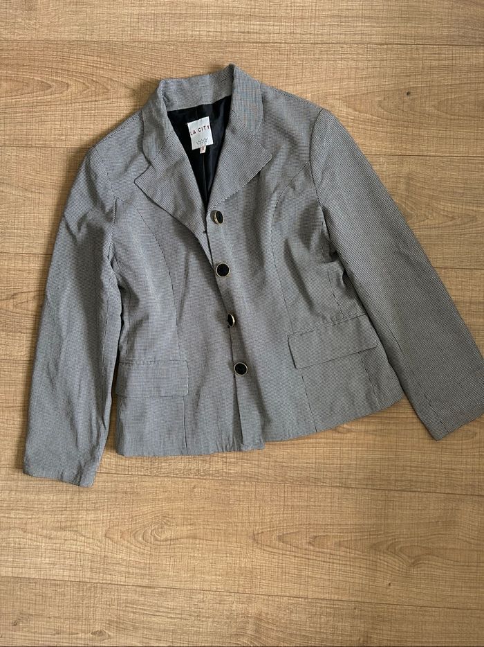 Blazer vichy noir et blanc La City taille 3 jamais porté - photo numéro 7