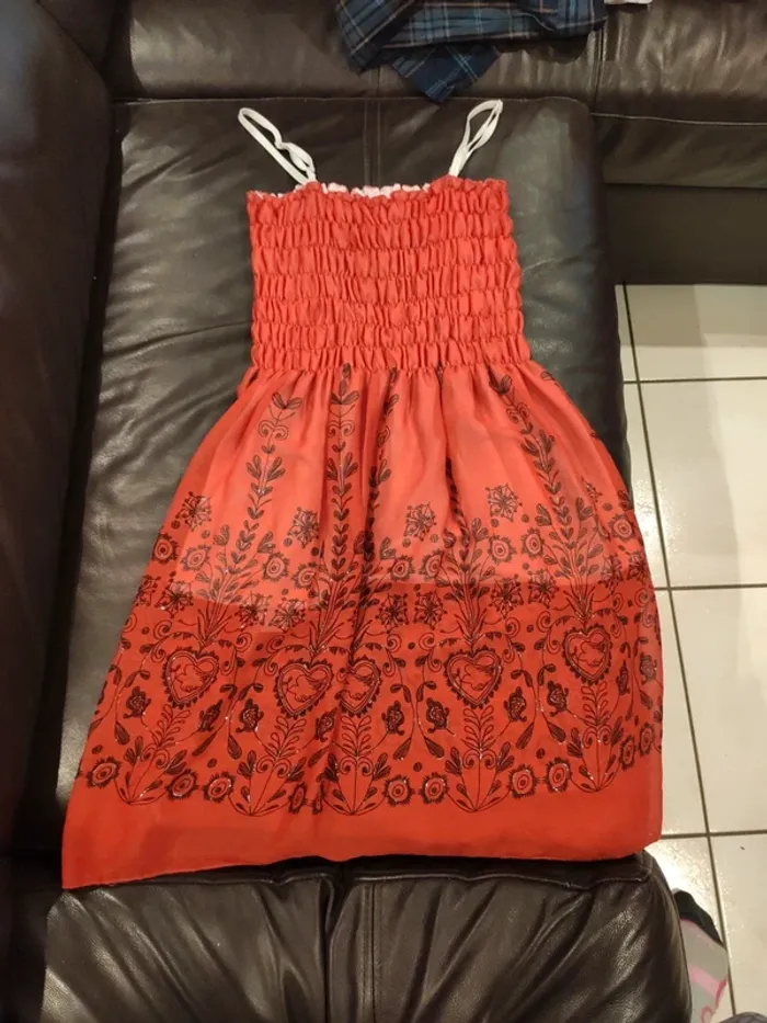 Robe tunique taille unique XS rouge petit