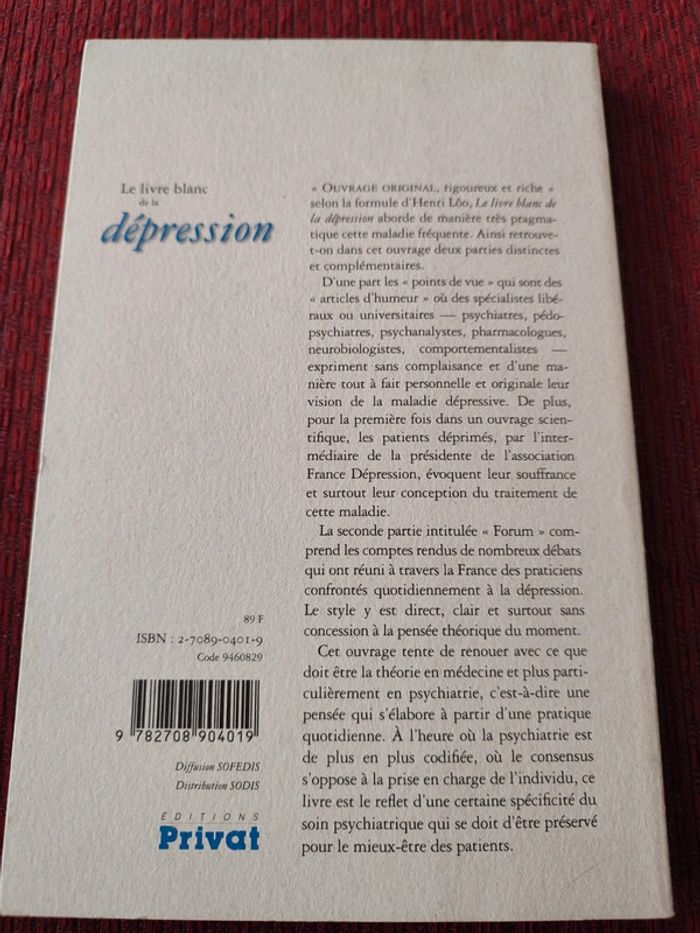 Le livre blanc de la dépression - éditions Privat - photo numéro 2