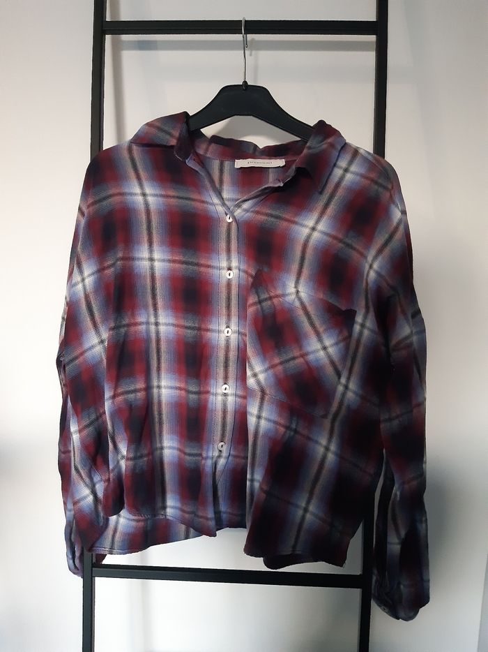 Chemise à carreaux bordeaux/violette