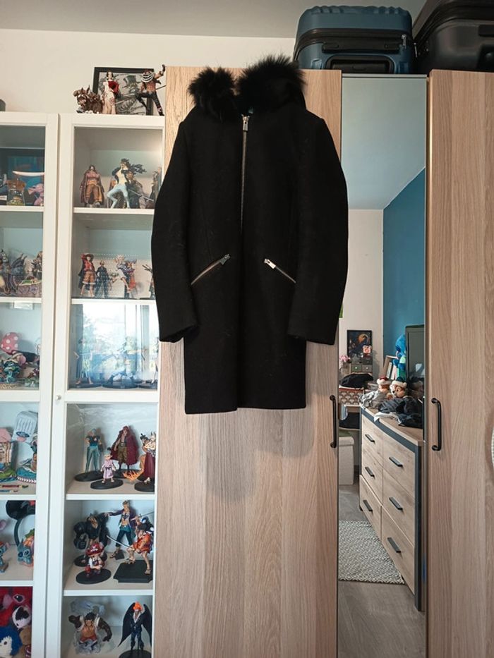 Manteau noir avec fourrure Karl Marc John - Taille S 36