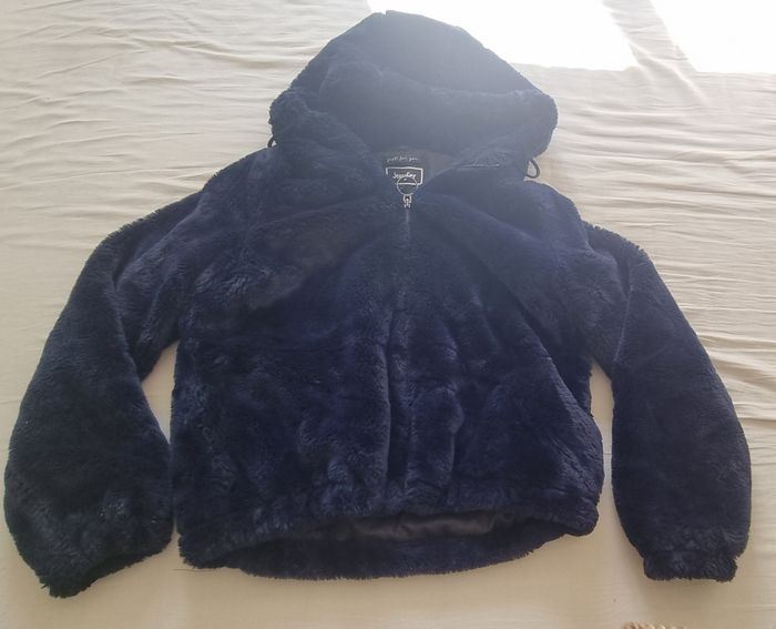 Veste fausse fourrure bleu M
